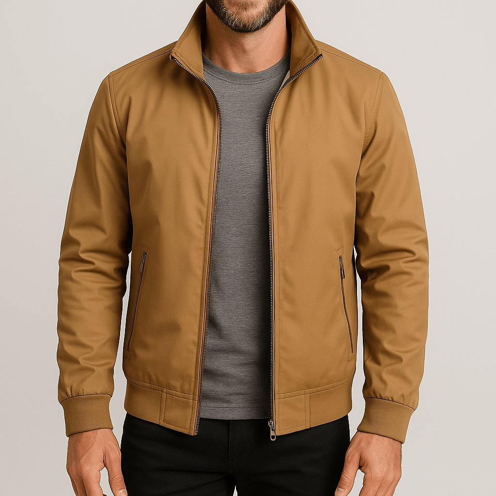 Marc | Cortavientos de hombre con cuello alto - Caqui