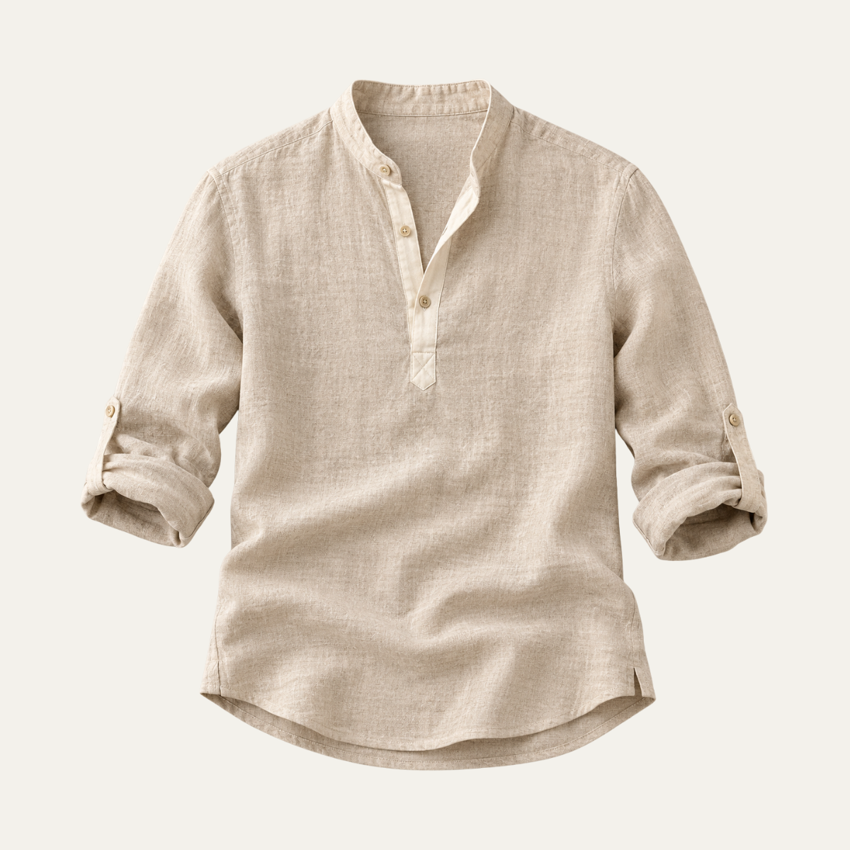 Martín | Camisa de lino de hombre con cuello mao - view 7