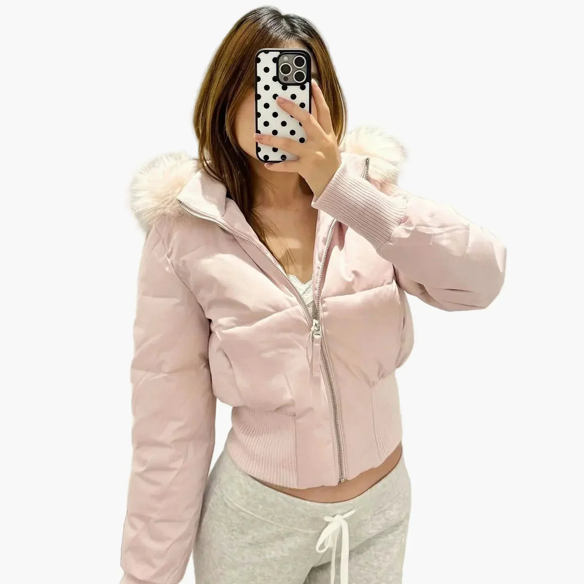 Mireia | Chaqueta acolchada de mujer con capucha - Rosa