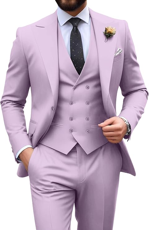 Néstor | Traje de tres piezas de hombre slim fit - Lila