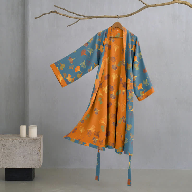 Nilo | Bata kimono de algodón de mujer - Azul