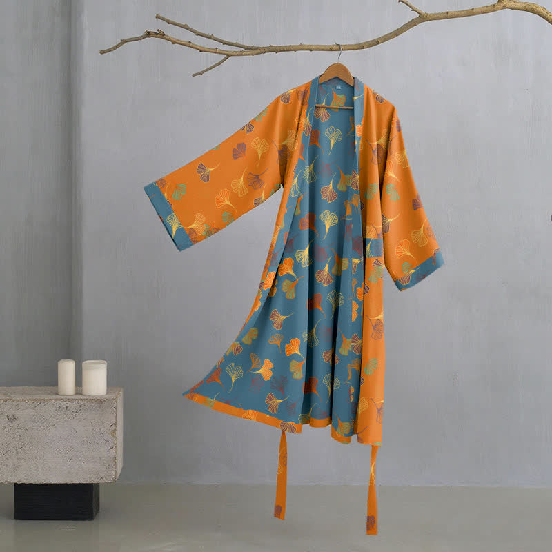 Nilo | Bata kimono de algodón de mujer - Naranja