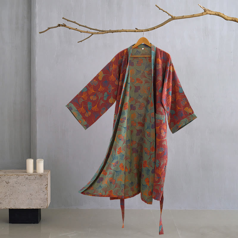 Nilo | Bata kimono de algodón de mujer - Vino