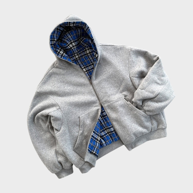 Orlando | Sudadera con capucha de hombre oversize reversible con cremallera - foto 4