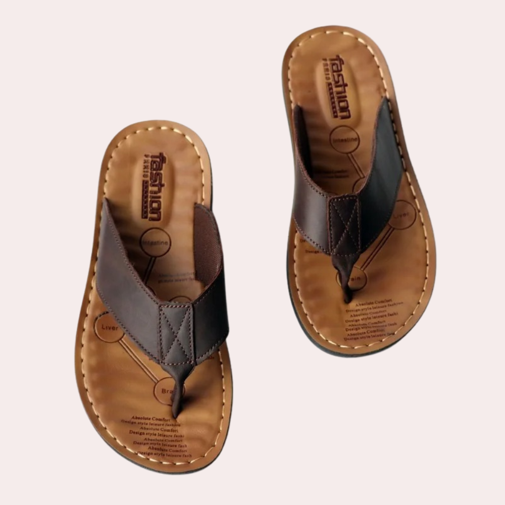 Pablo | Chanclas de dedo de hombre para verano - Marrón