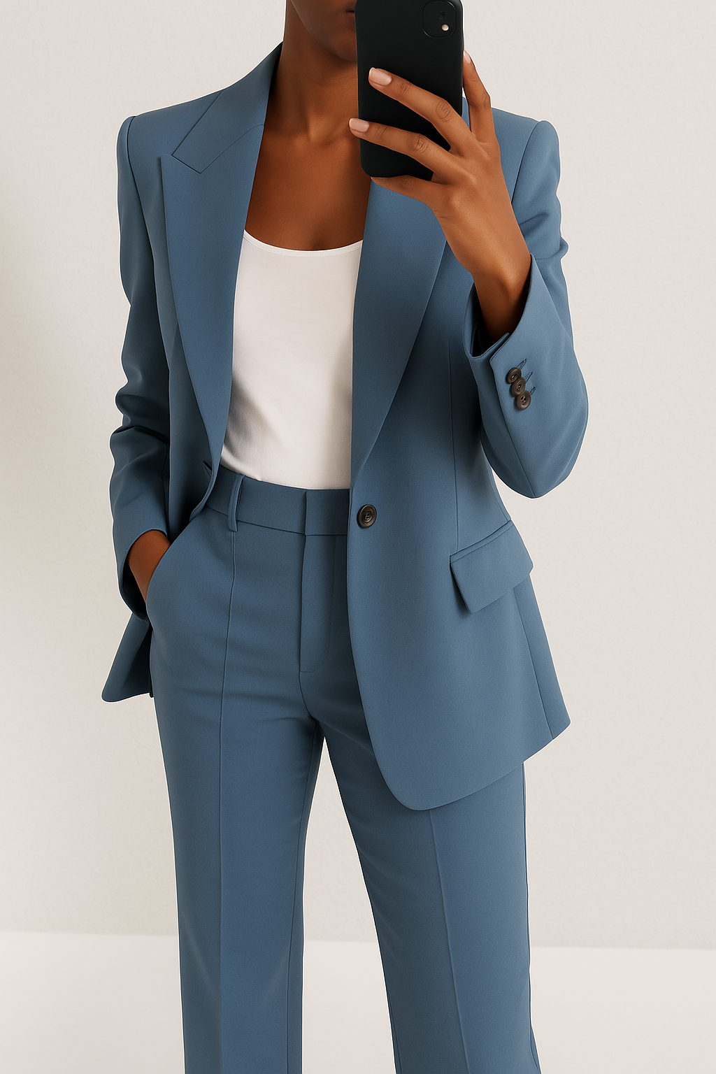 Regina | Conjunto de dos piezas de mujer, blazer y pantalón - Azul