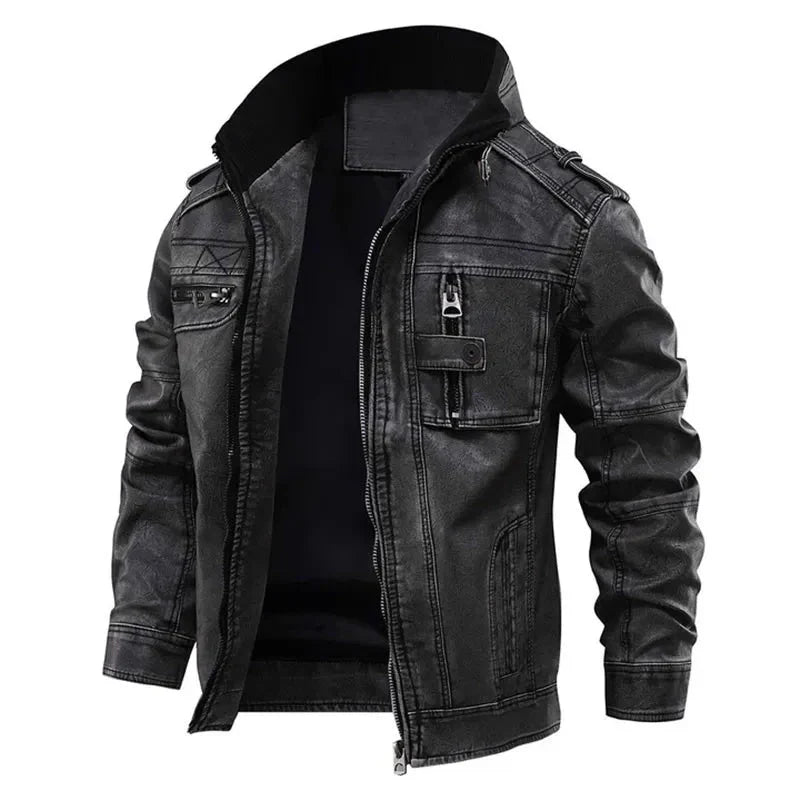 Sebastián | Chaqueta de polipiel de hombre, negra - Negro