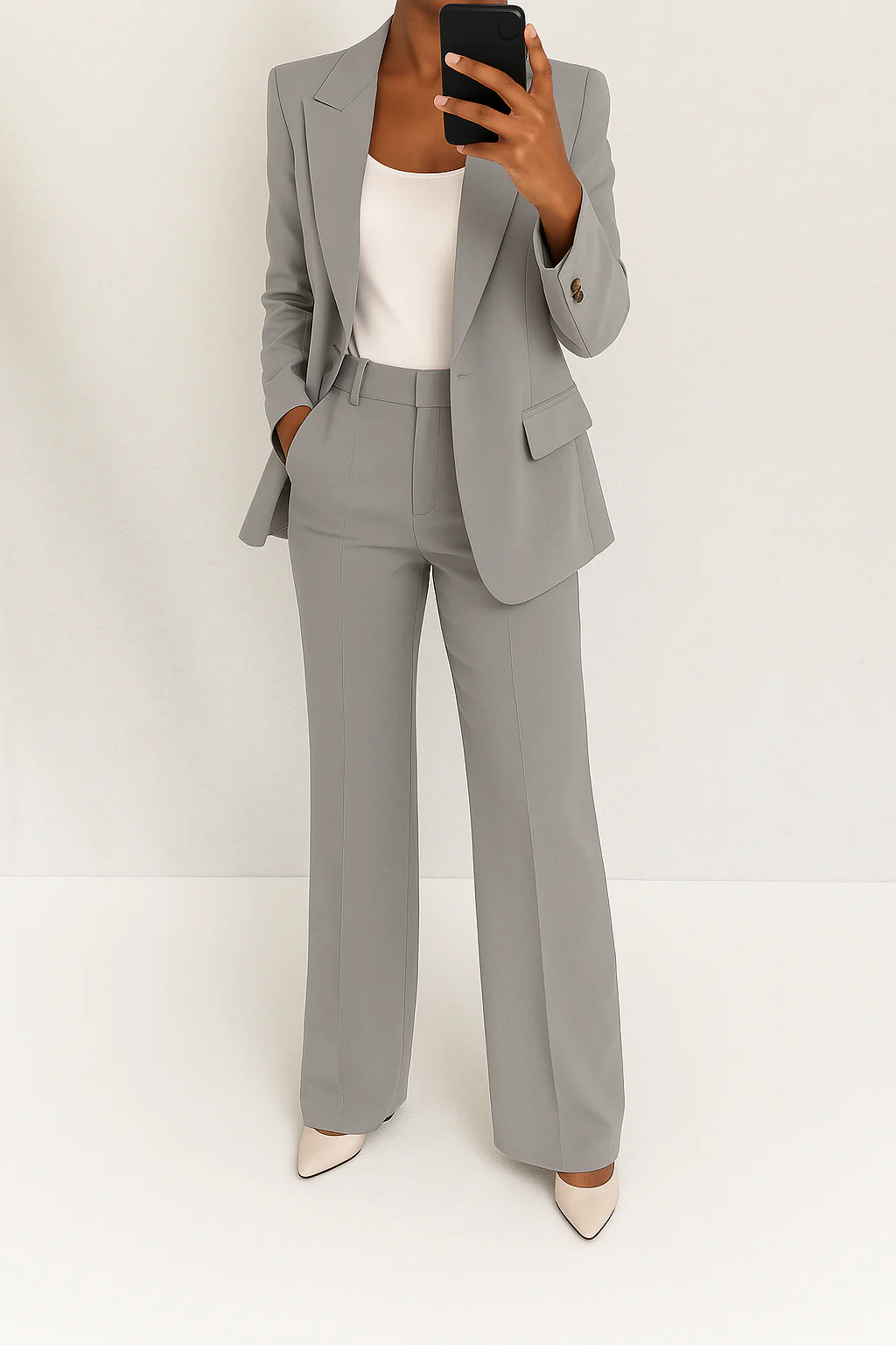 Tania | Traje de chaqueta y pantalón de mujer - Gris