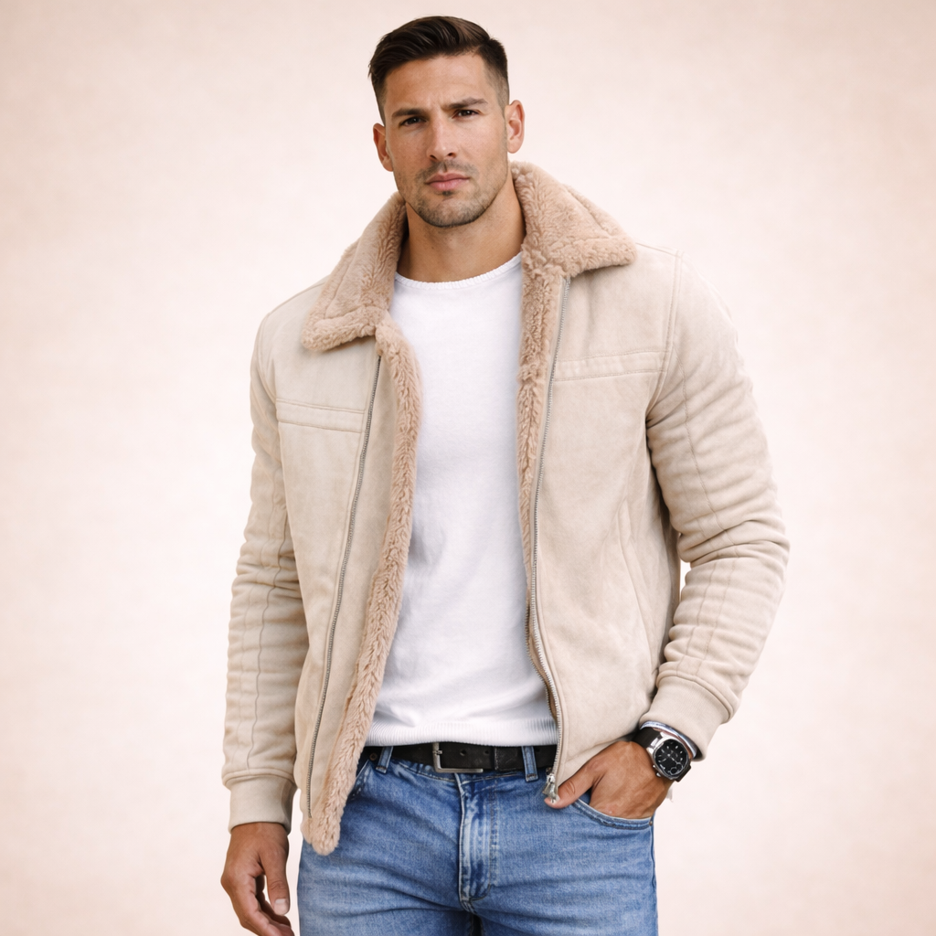 Valentín | Chaqueta de invierno de hombre con borrego - Beige