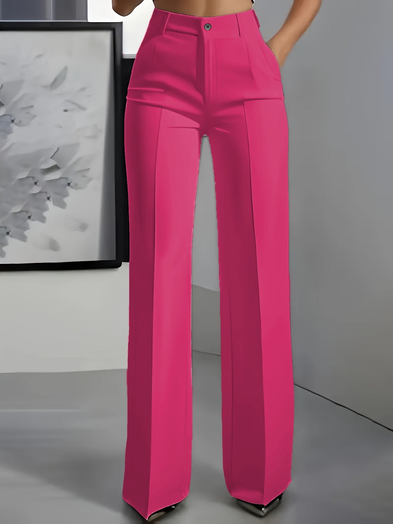 Verónica | Pantalón de vestir de mujer de talle alto - Rosa