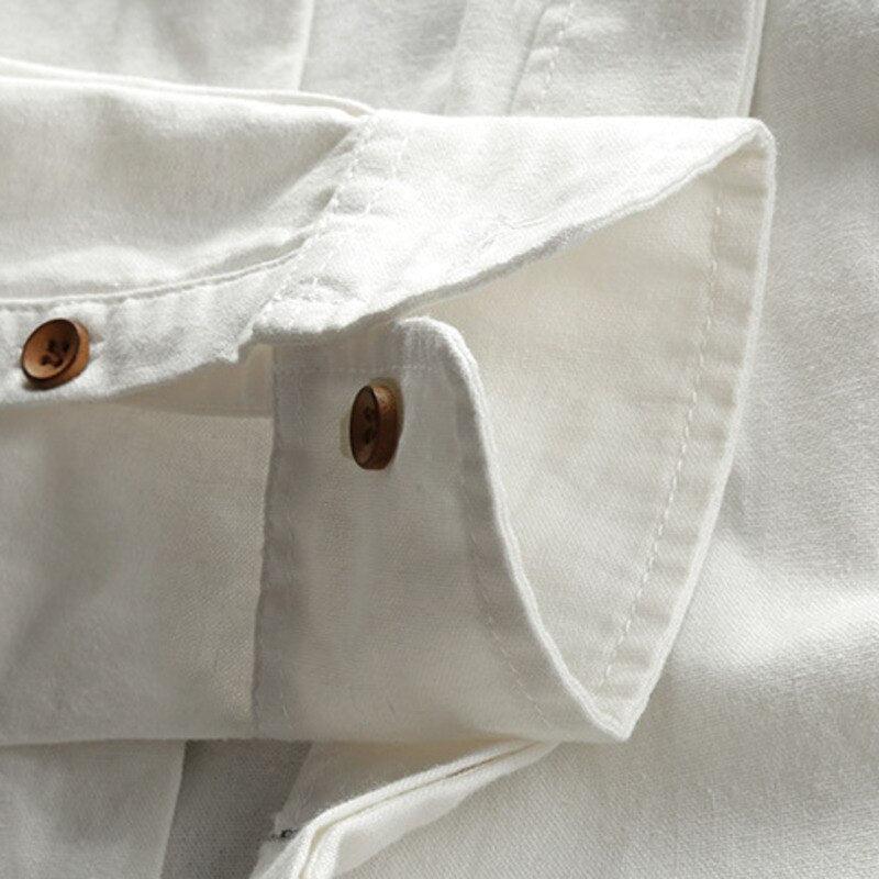 Vicente | Camisa de lino de hombre con cuello mao - view 8