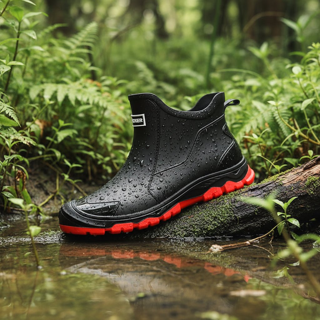Zacarías | Botas de agua de goma de caña baja - Rojo