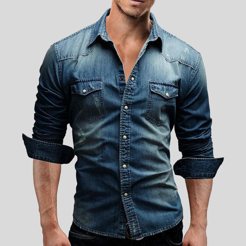 Cédric | Chemise en jean pour homme style vintage