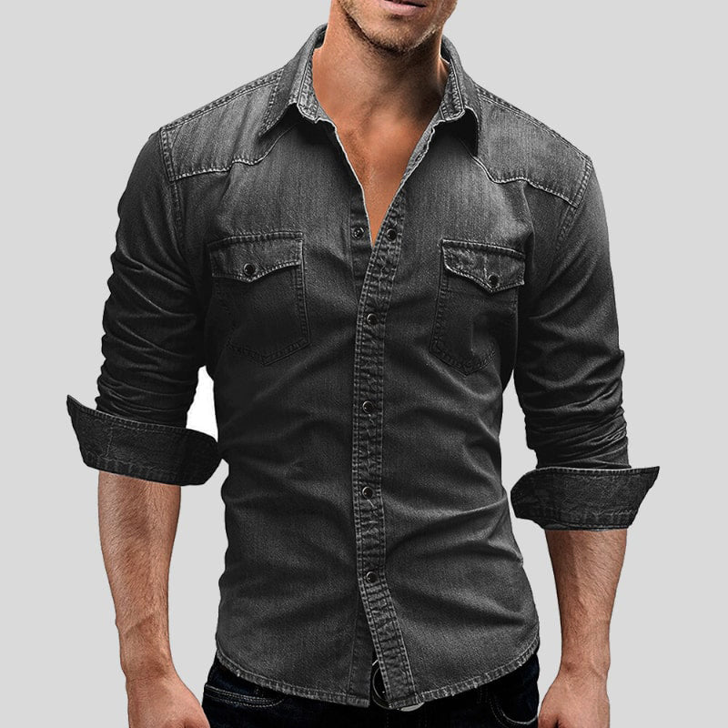 Cédric | Chemise en jean pour homme style vintage
