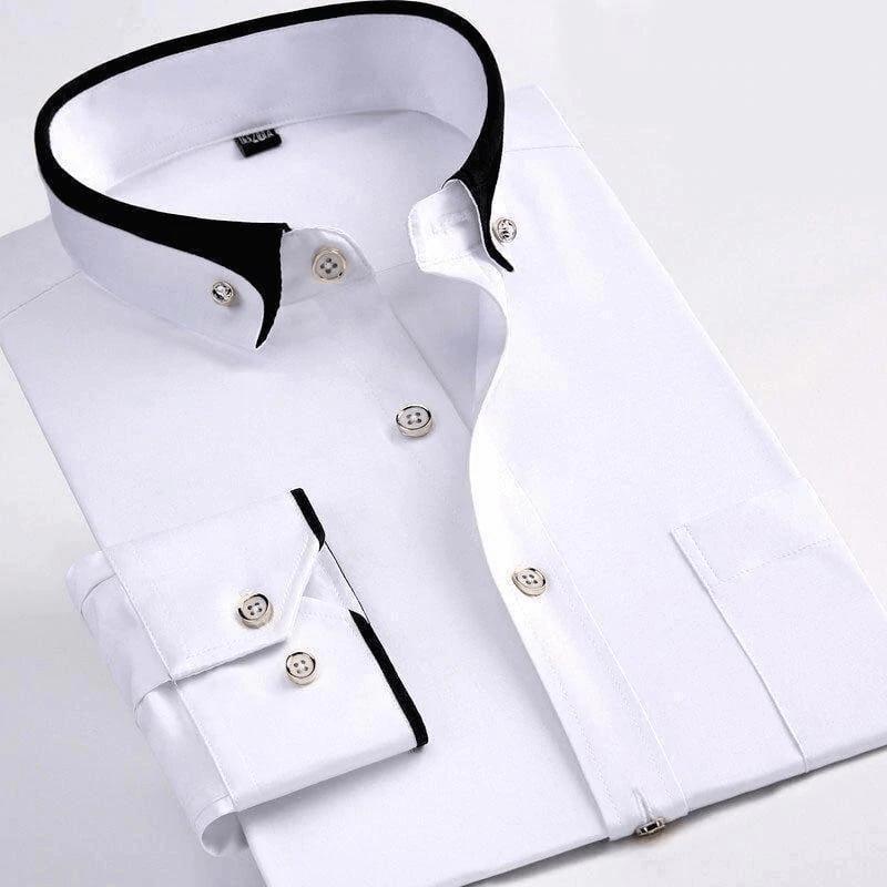 Chemise pour homme à double col et patte de boutonnage – Un style classique pour l'élégance et le confort