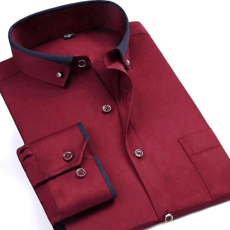 Chemise pour homme à double col et patte de boutonnage – Un style classique pour l'élégance et le confort