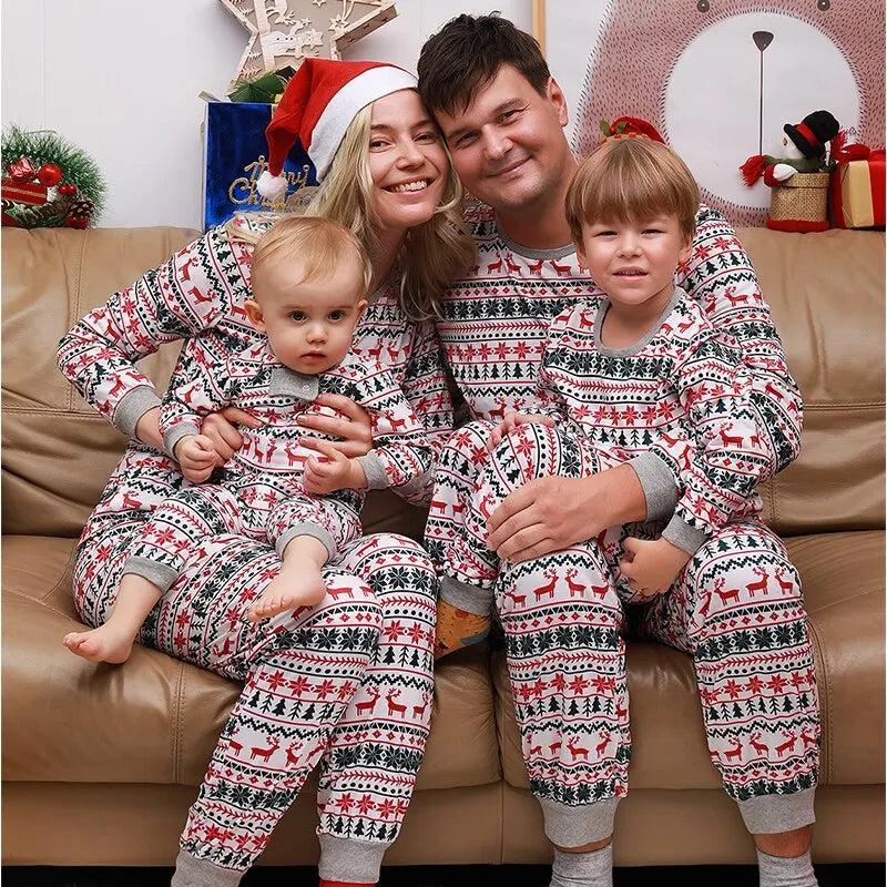 Ensemble pyjama familial en coton pour femmes et hommes
