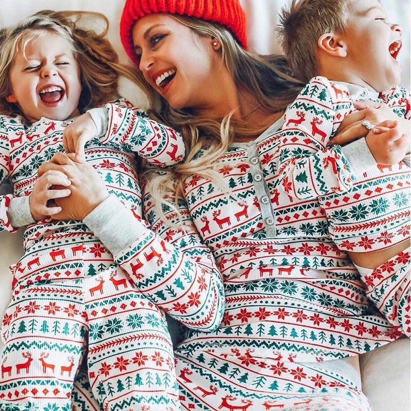 Ensemble pyjama familial en coton pour femmes et hommes
