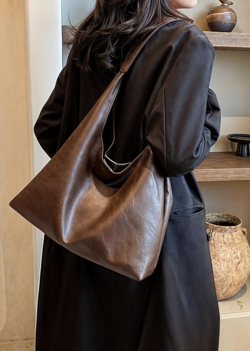 Grand sac à main pour femme – sac en cuir avec fermeture éclair
