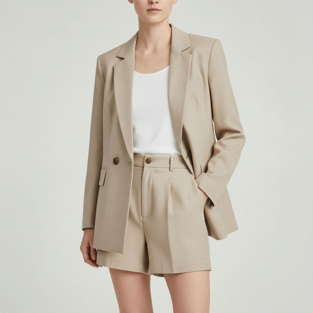 Lizzy | Ensemble d'été léger avec veste ample et short ajusté 0