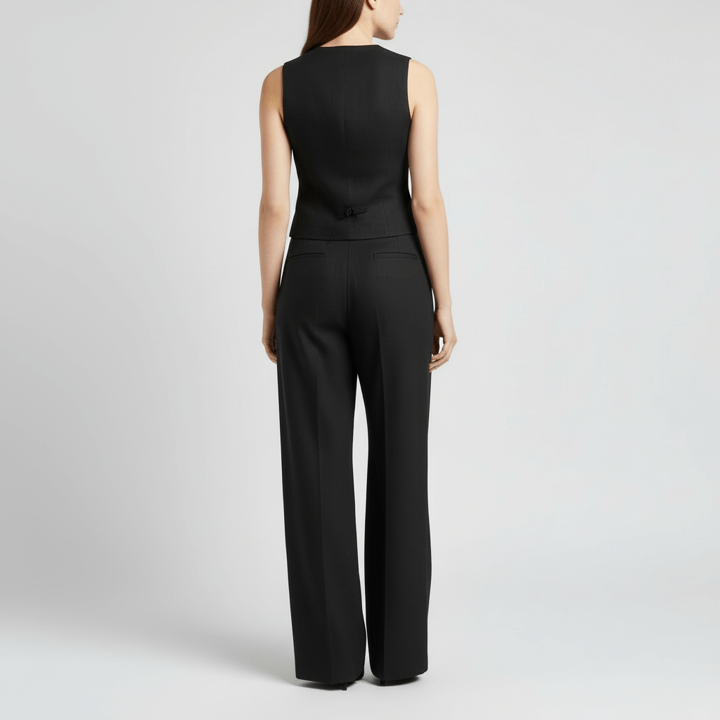 Lizzy | Ensemble en lin avec gilet structuré et pantalon large 1