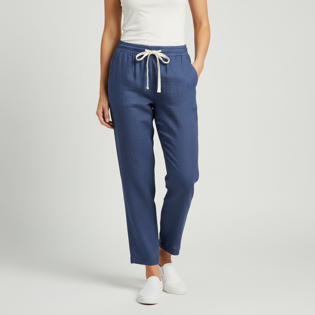 Lizzy | Pantalon en lin ample avec cordon de serrage 7