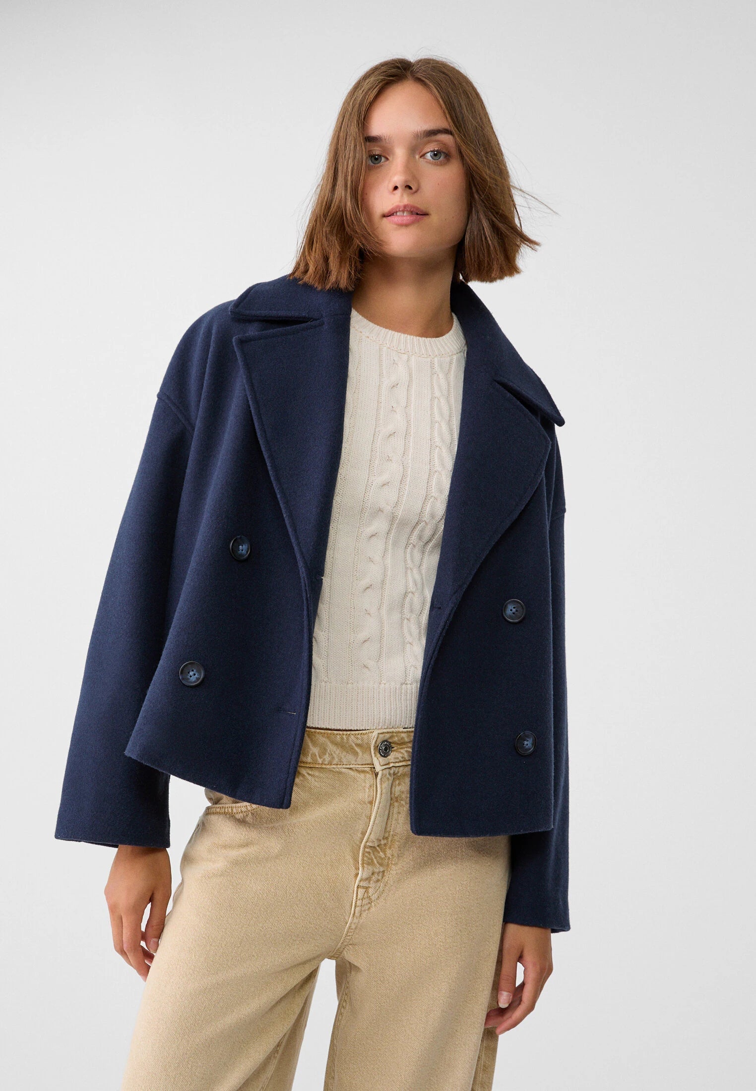 Manteau court croisé Anna