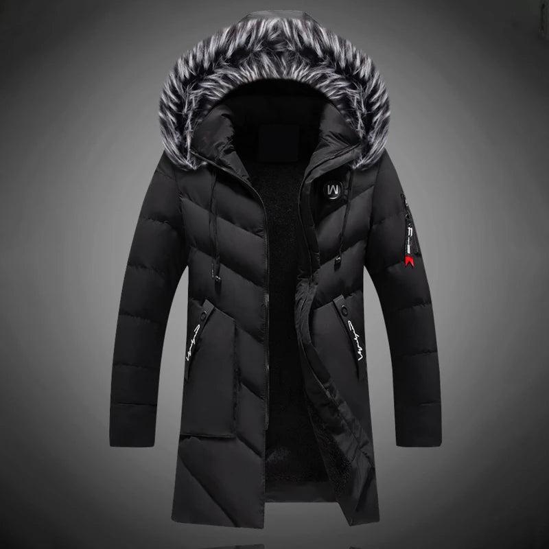 Manteau d'hiver long Paul pour homme, doublé en sherpa