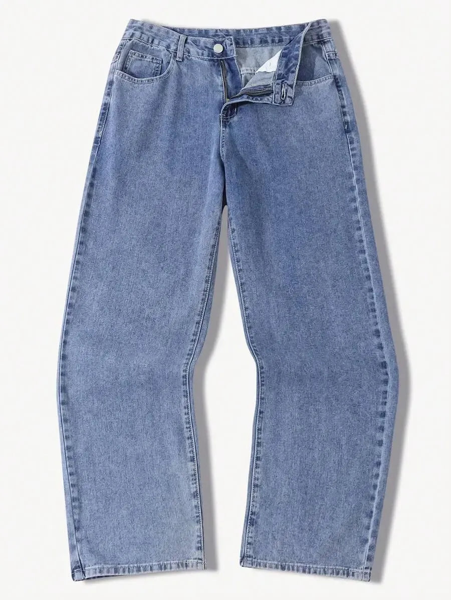 Pantalon ample droit pour homme – Denim décontracté à jambe large
