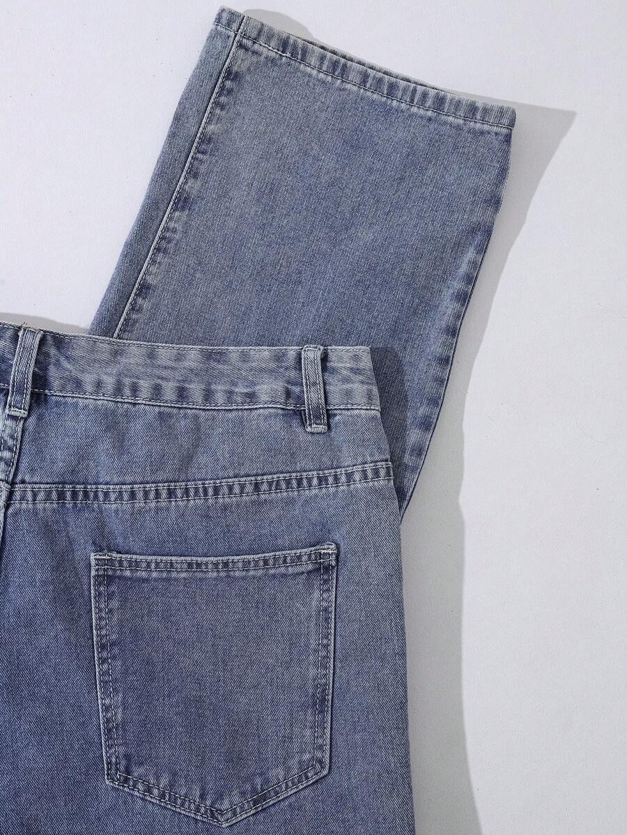 Pantalon ample droit pour homme – Denim décontracté à jambe large