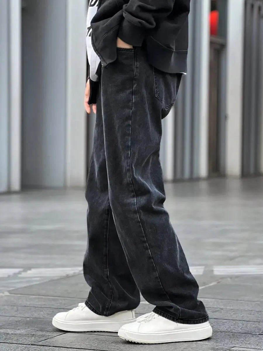 Pantalon ample droit pour homme – Denim décontracté à jambe large
