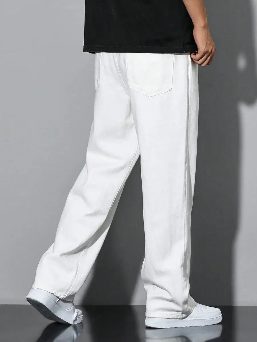 Pantalon ample droit pour homme – Denim décontracté à jambe large