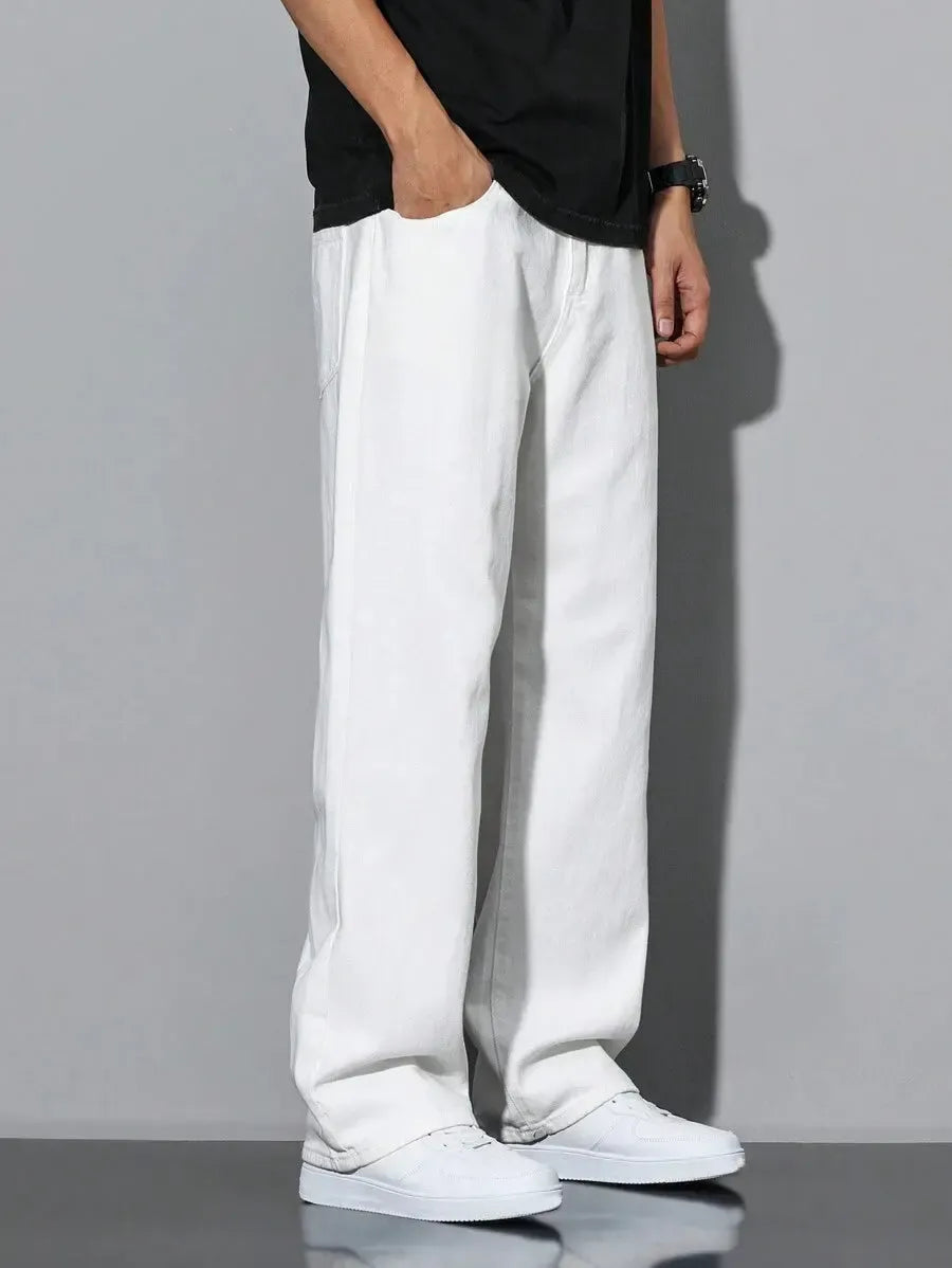 Pantalon ample droit pour homme – Denim décontracté à jambe large