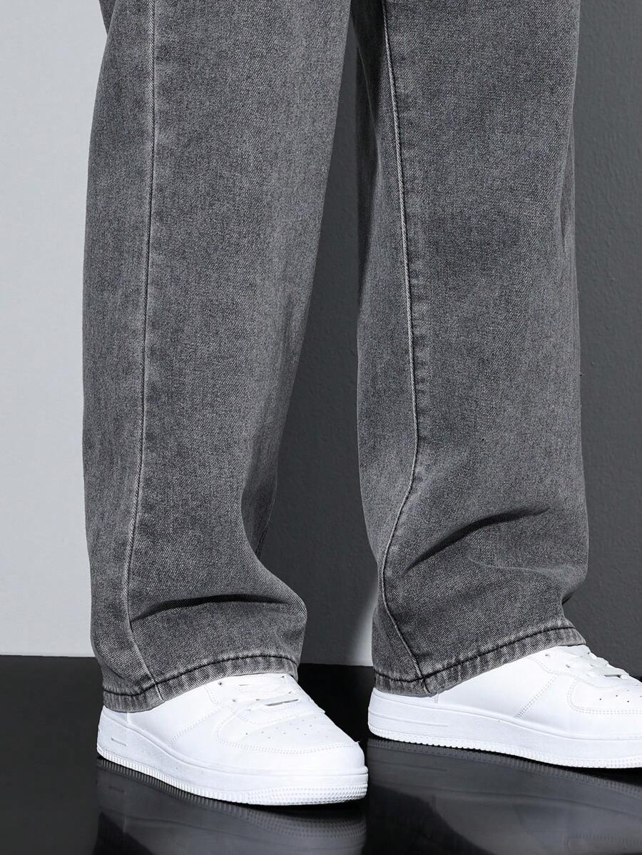Pantalon ample droit pour homme – Denim décontracté à jambe large