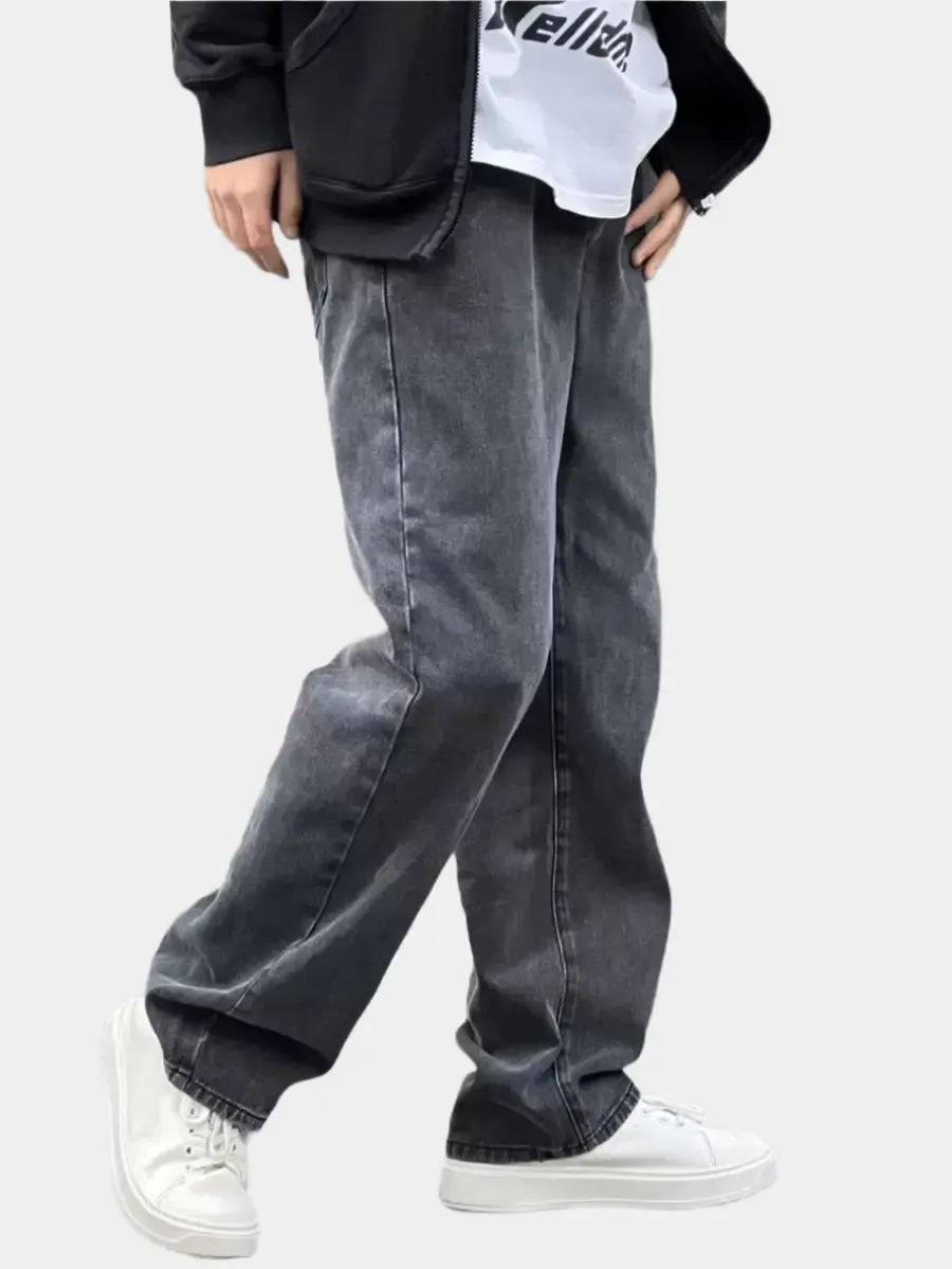 Pantalon ample droit pour homme – Denim décontracté à jambe large