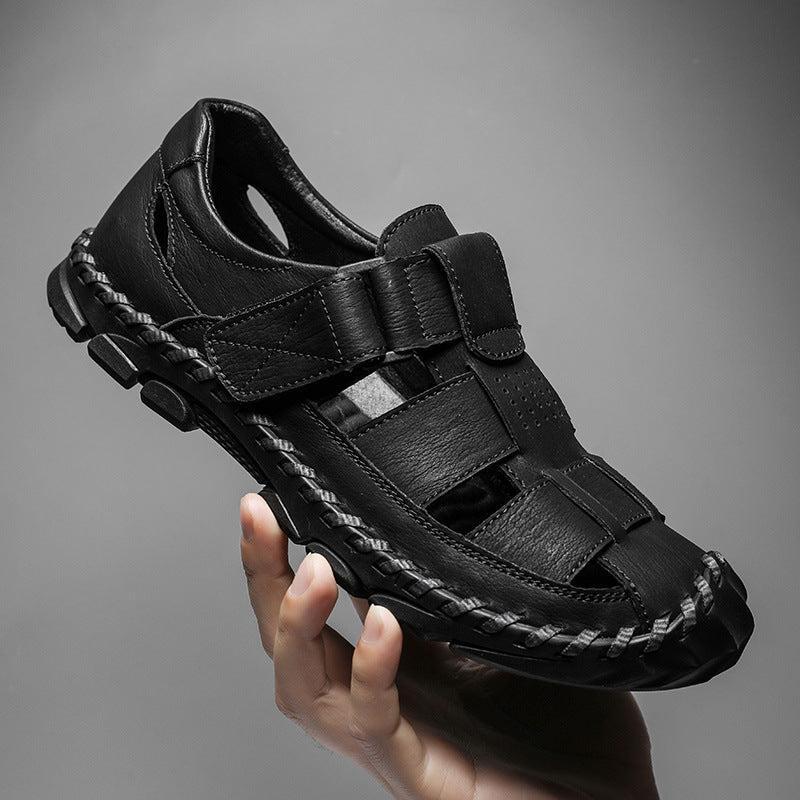 Rizile | Cuir authentique, bouts fermés, semelle antidérapante sandales