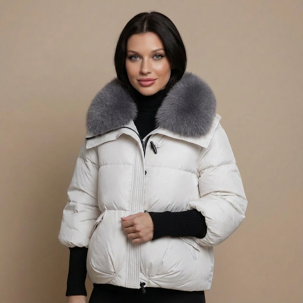 Rizile | Doudoune courte à col en fausse fourrure