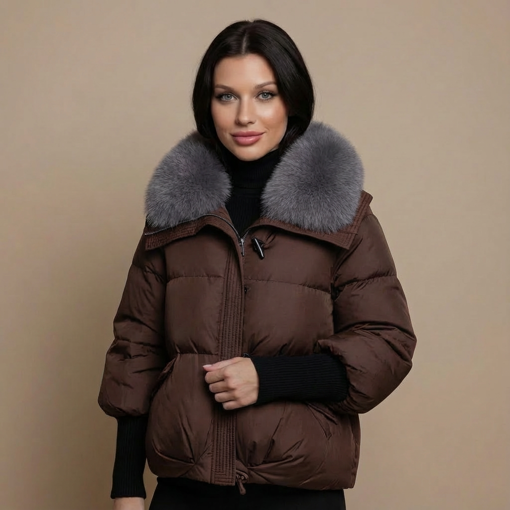 Rizile | Doudoune courte à col en fausse fourrure