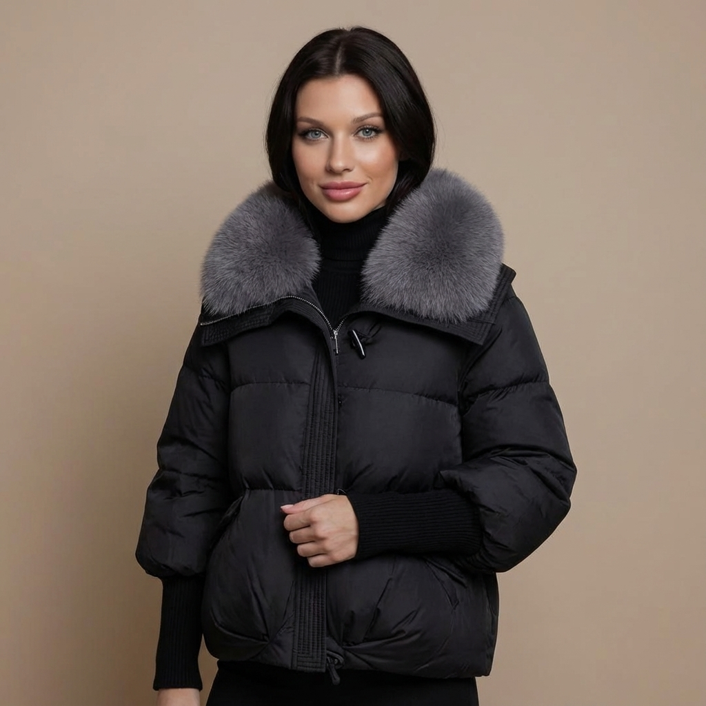 Rizile | Doudoune courte à col en fausse fourrure