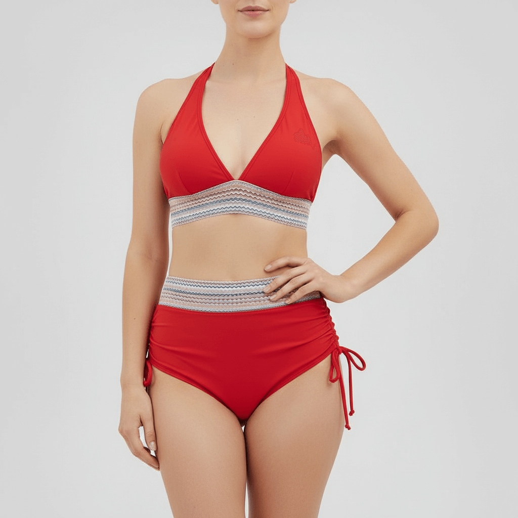 Rizile | Ensemble bikini taille haute à décolleté en V