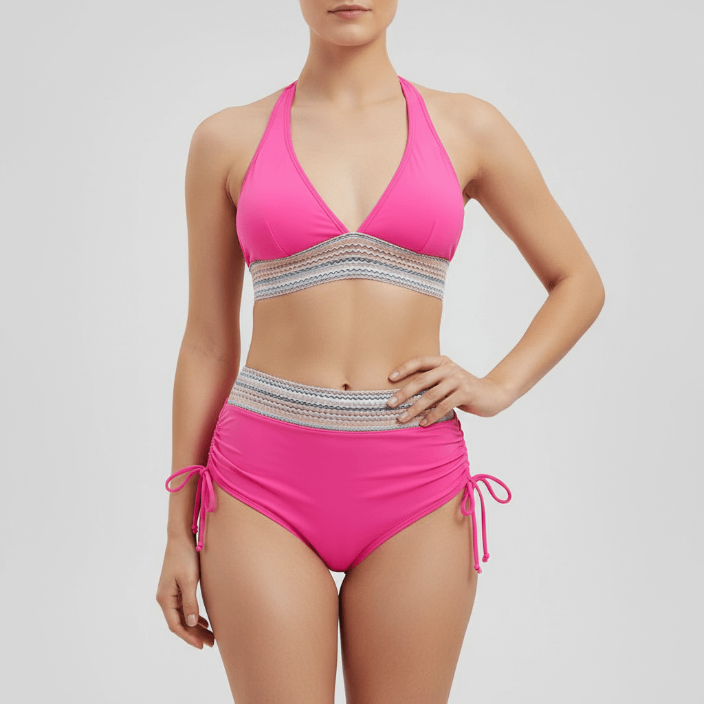 Rizile | Ensemble bikini taille haute à décolleté en V