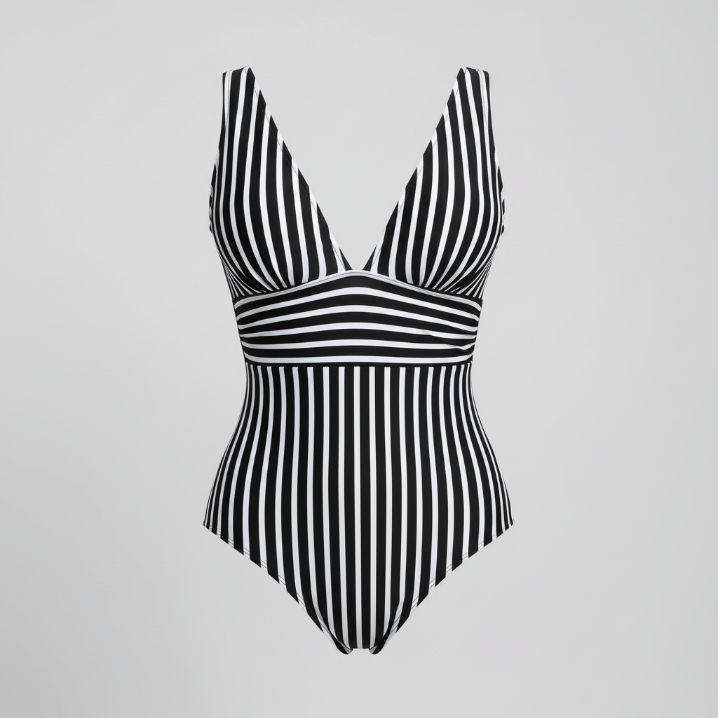 Rizile | Maillot de bain une pièce rayé à col en V