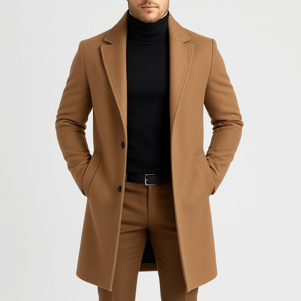 Rizile | Manteau élégant à col montant, ceinture ajustable et poches pratiques