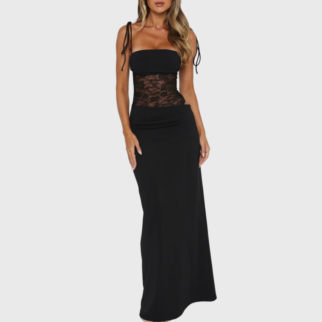 Rizile | Robe maxi avec détails en dentelle