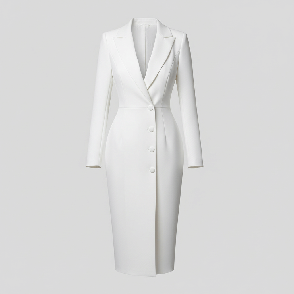 Rizile | Robe midi ajustée avec décolleté à revers