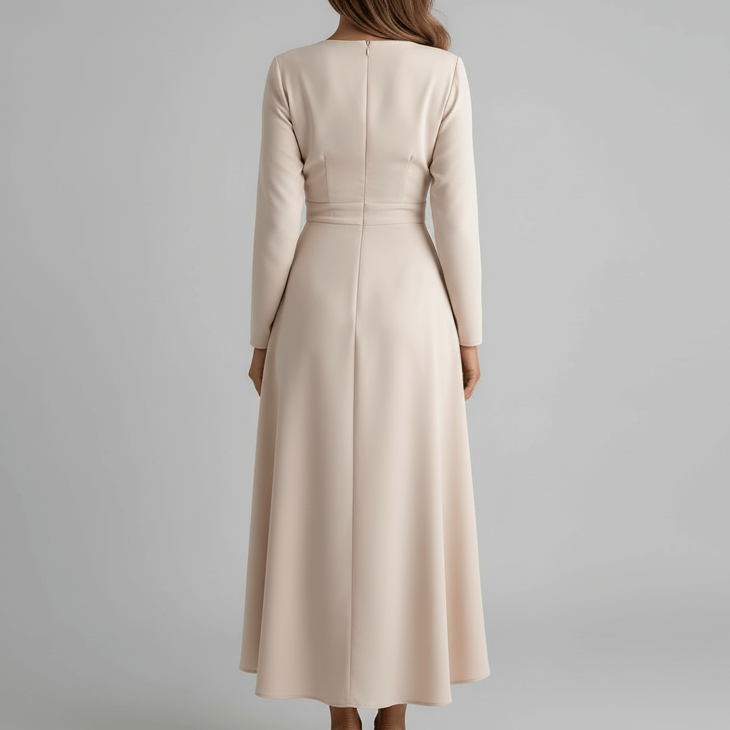 Rizile | Robe midi asymétrique avec décolleté en V