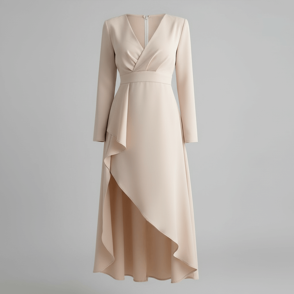 Rizile | Robe midi asymétrique avec décolleté en V