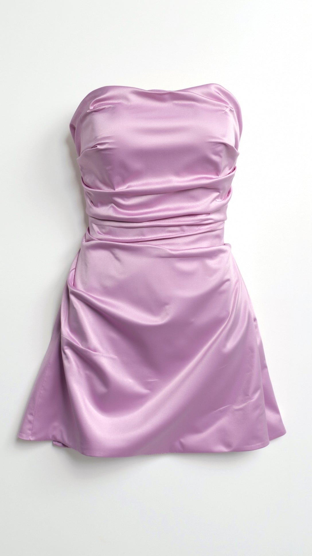 Rizile | Robe mini asymétrique sans bretelles à texture volantée