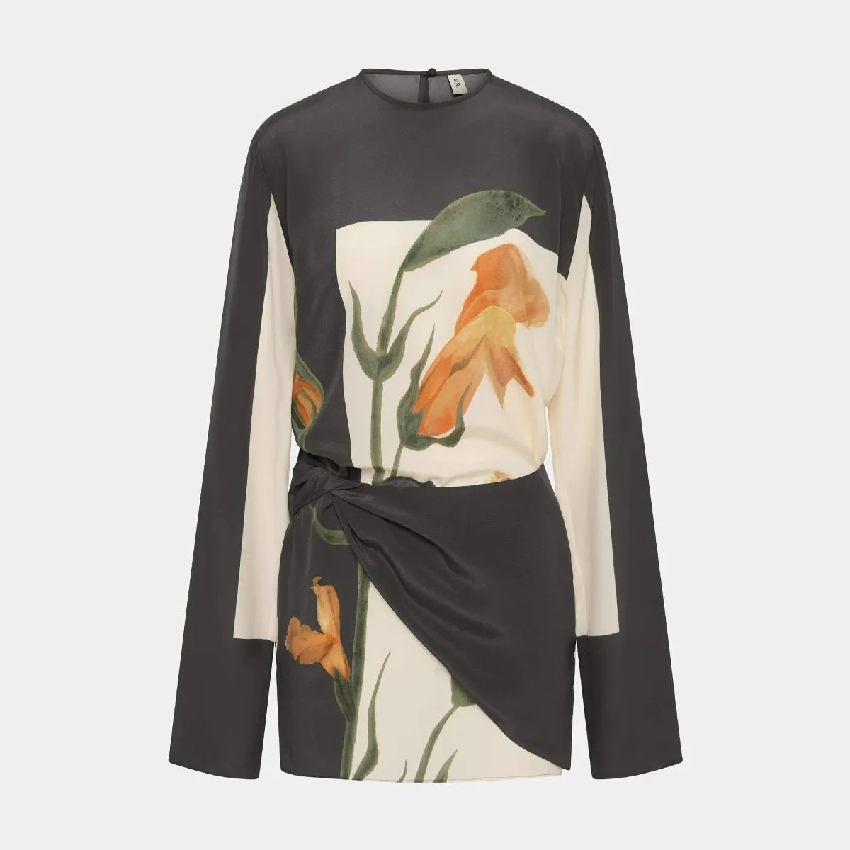 Rizile | Robe mini en crêpe de soie à imprimé floral