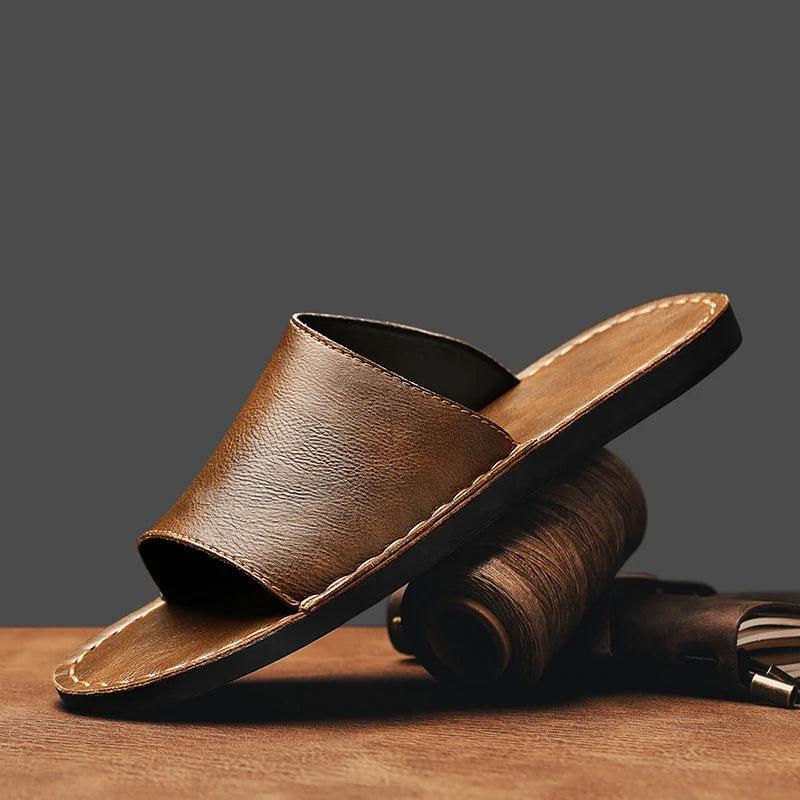 Rizile | Sandales en cuir minimalistes à bout ouvert